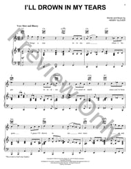 I'll Drown in My Tears piano sheet music cover